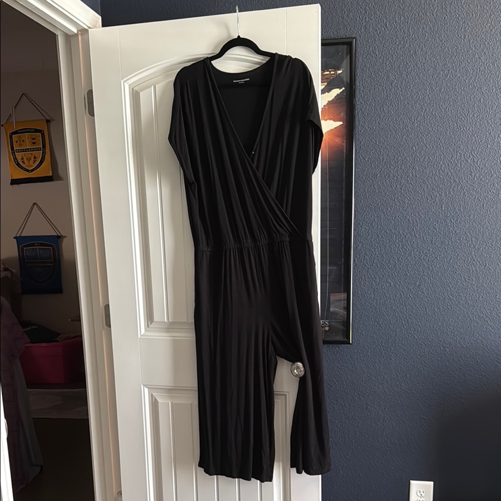 Amazon Essentials Black Ruched Wrap Jumpsuit